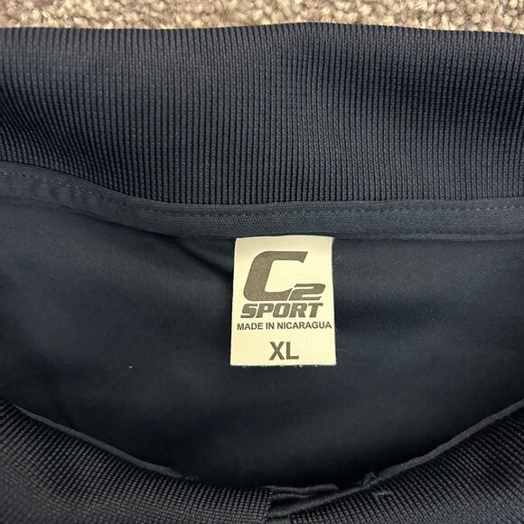 C2 Sport Men's Polo Shirt Size XL Navy Short Sleeves Collared Polyester GUC - Picture 7 of 9